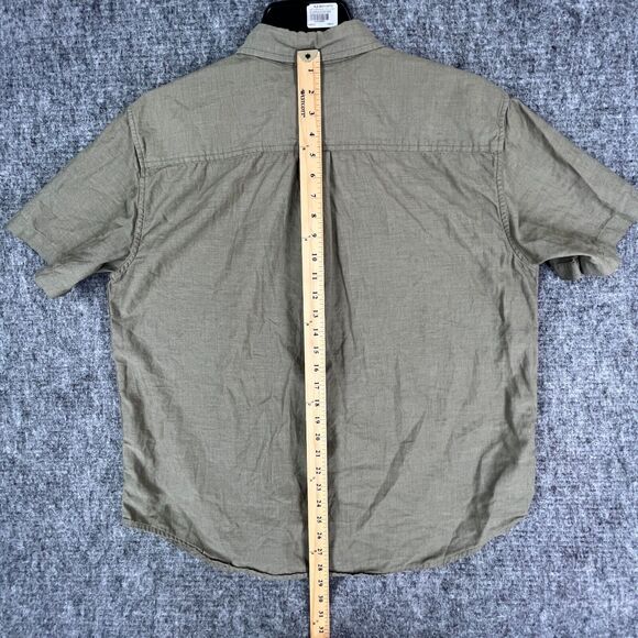 Zinc Shirt Large Mens Greenish Wrinkle Resistant Business Casual Button-Down - Picture 5 of 8